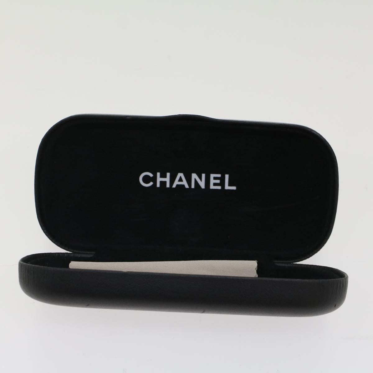 CHANEL Sunglasses Plastic Black CC Auth ar10081