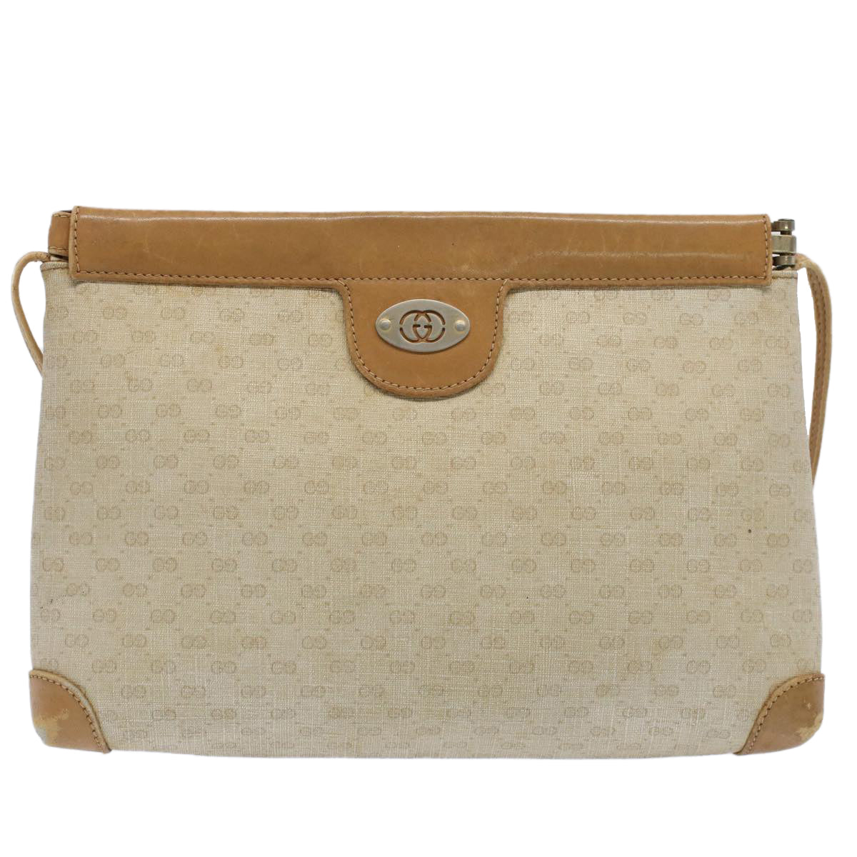 GUCCI Micro GG Canvas Shoulder Bag PVC Leather Beige 007.101 Auth ar10083 - 0