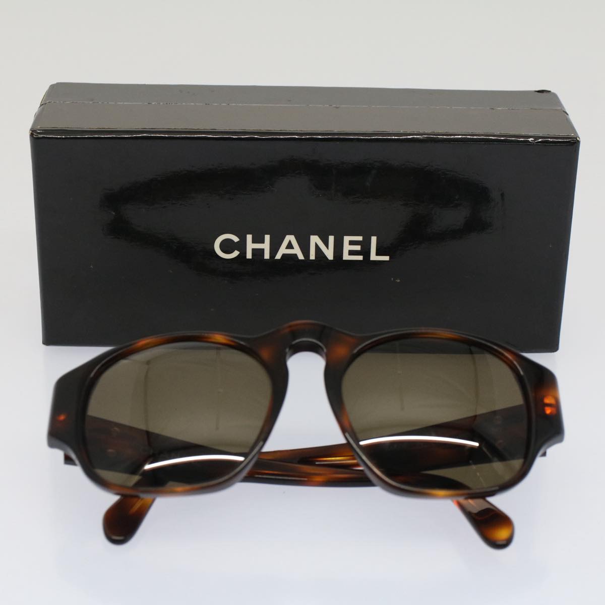 CHANEL Sunglasses Brown CC Auth ar10115