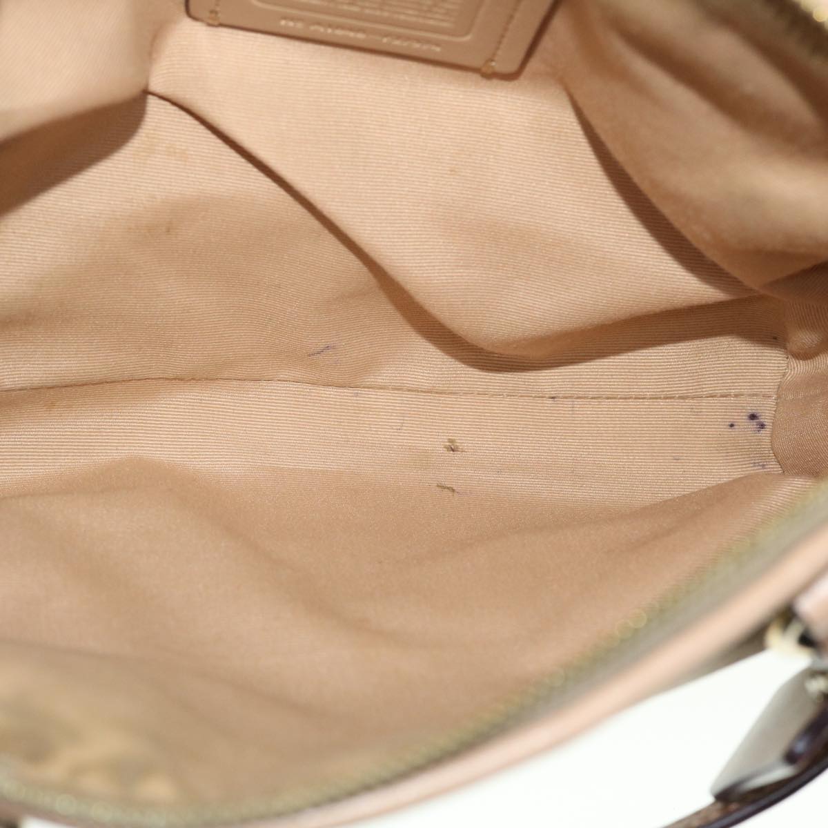 Coach Signature Shoulder Bag Canvas 5Set Beige Light Blue Brown Auth ar10120