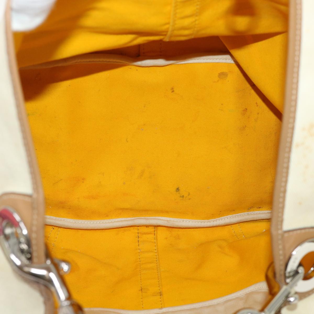Coach Signature Shoulder Bag Canvas Leather 5Set Beige Navy pink Auth ar10121