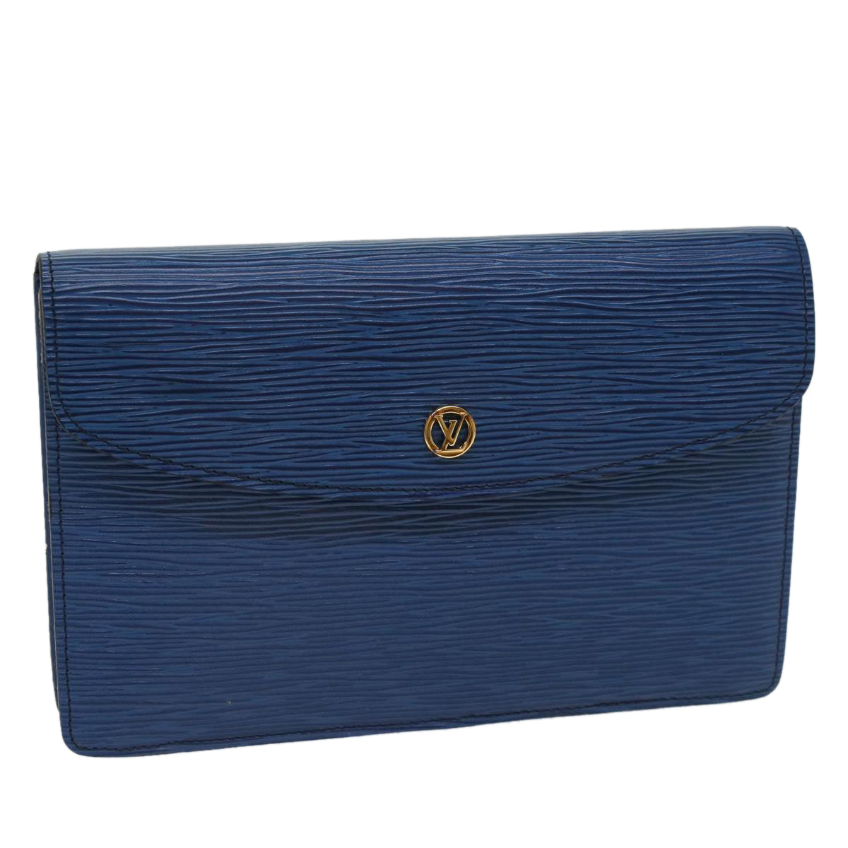 LOUIS VUITTON Epi Montaigne 23 Clutch Bag Blue M52665 LV Auth ar10136B