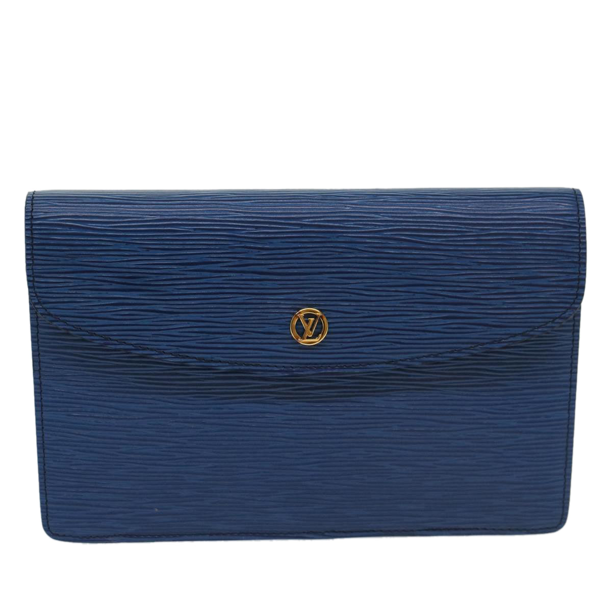 LOUIS VUITTON Epi Montaigne 23 Clutch Bag Blue M52665 LV Auth ar10136B