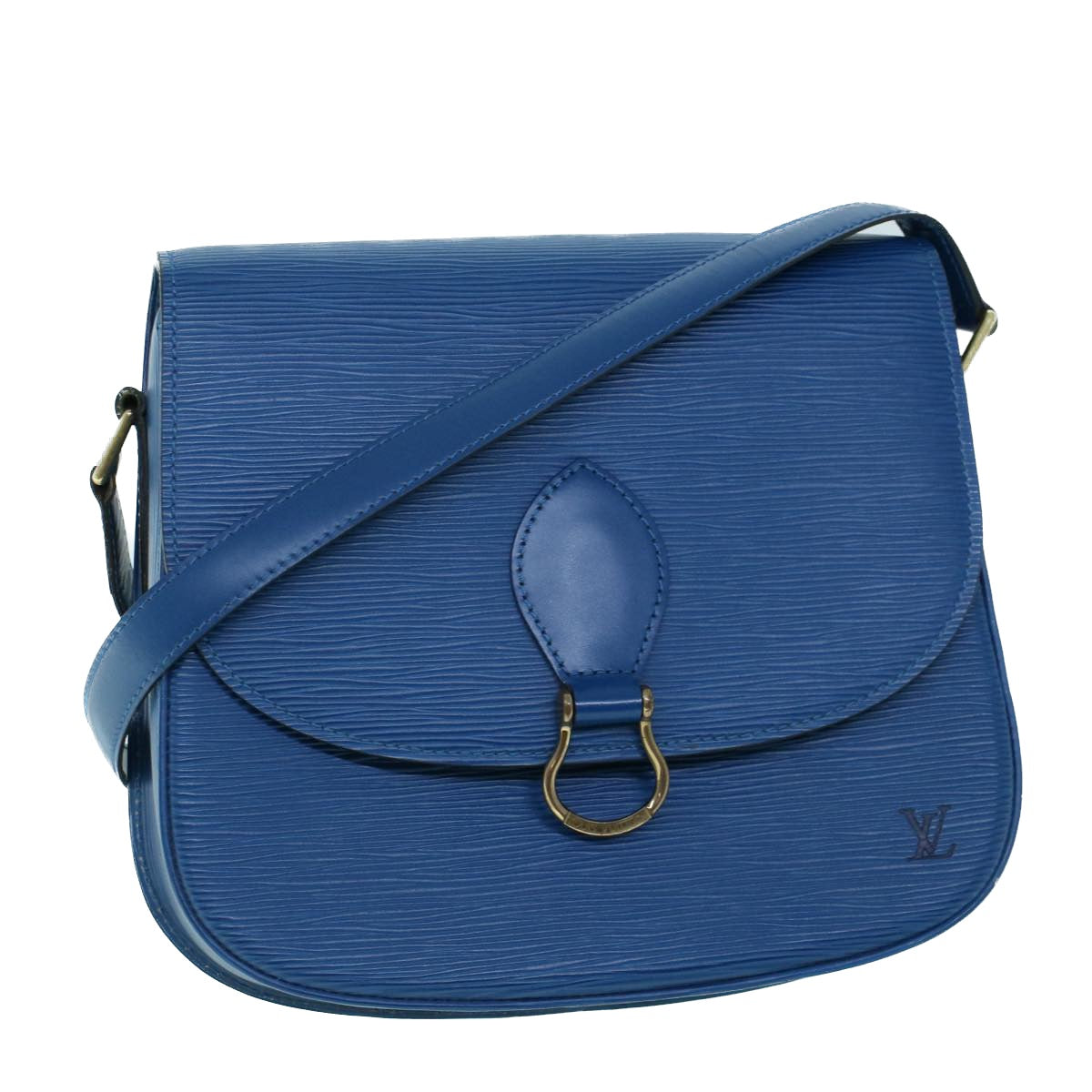 LOUIS VUITTON Epi Saint Cloud GM Shoulder Bag Blue M52195 LV Auth ar10157B