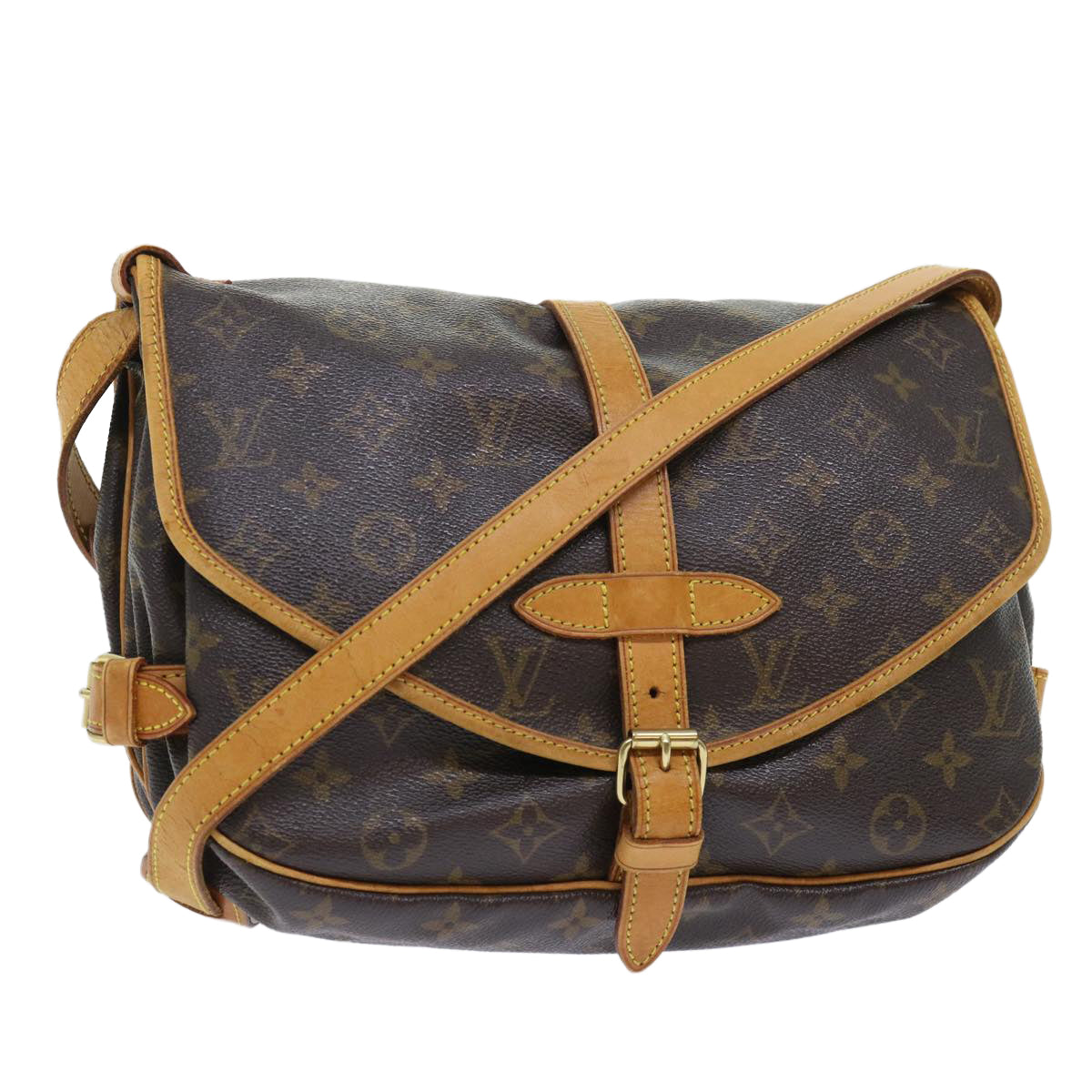 LOUIS VUITTON Monogram Saumur 30 Shoulder Bag M42256 LV Auth ar10160B