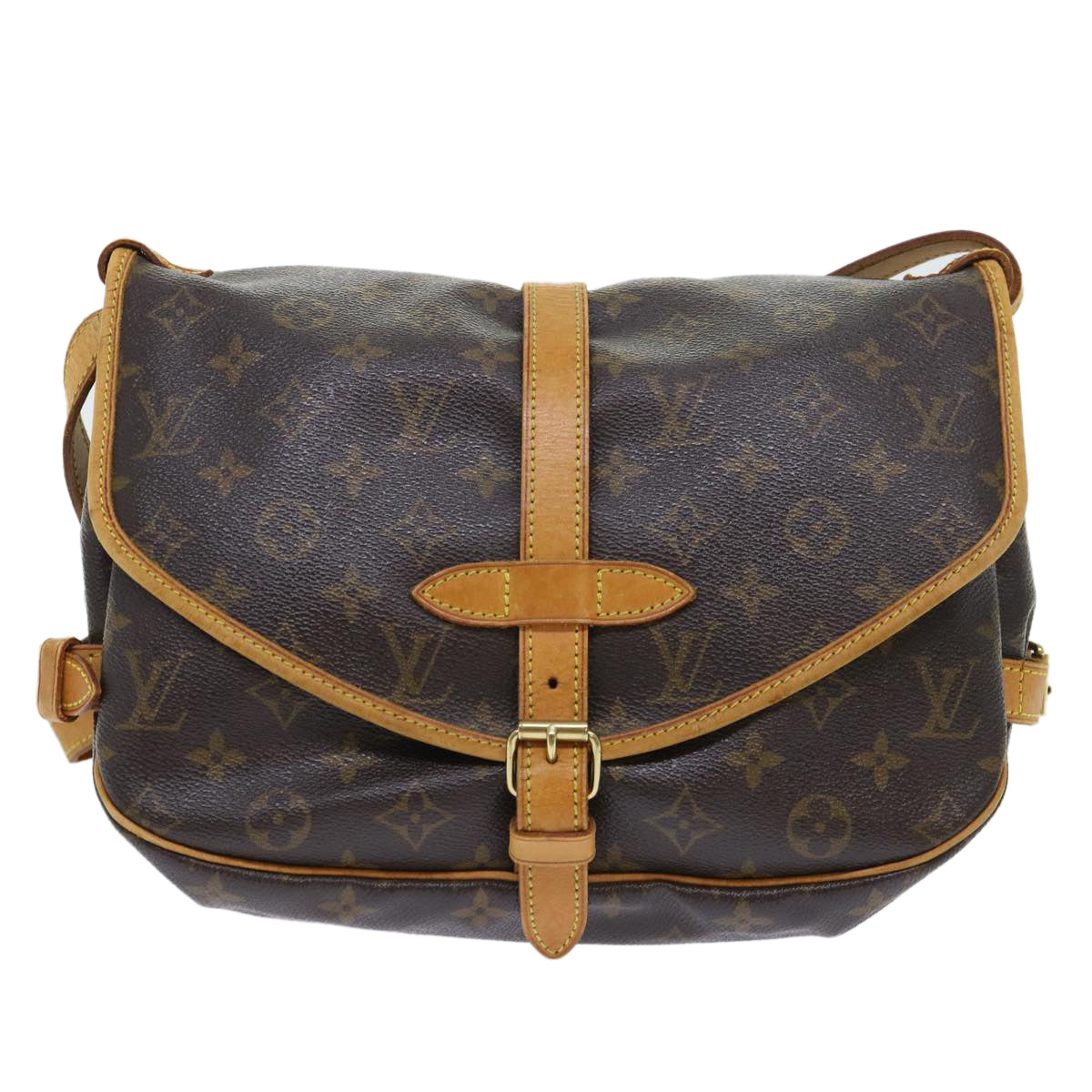 LOUIS VUITTON Monogram Saumur 30 Shoulder Bag M42256 LV Auth ar10160B