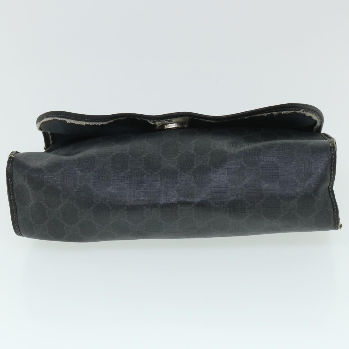 GUCCI GG Canvas Web Sherry Line Clutch Bag Black Red Green Auth ar10175