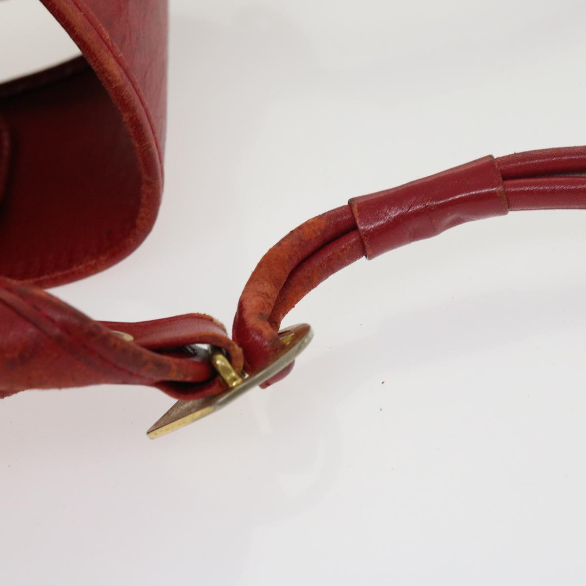 SAINT LAURENT Shoulder Bag PVC Leather Red Auth ar10186