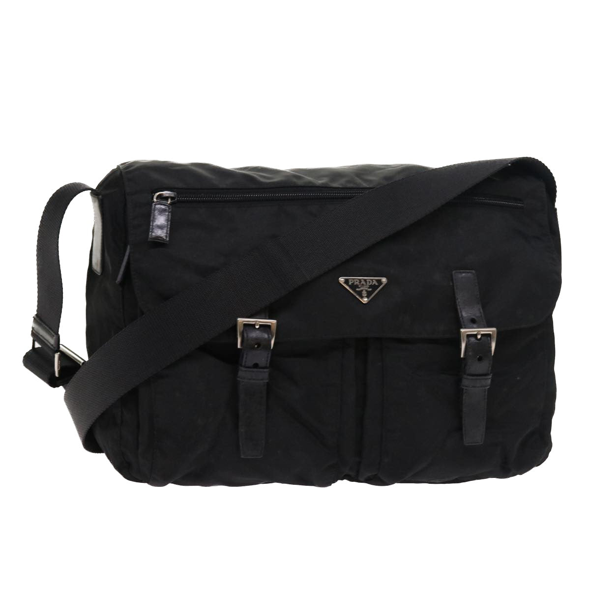 PRADA Shoulder Bag Nylon Black Auth ar10190