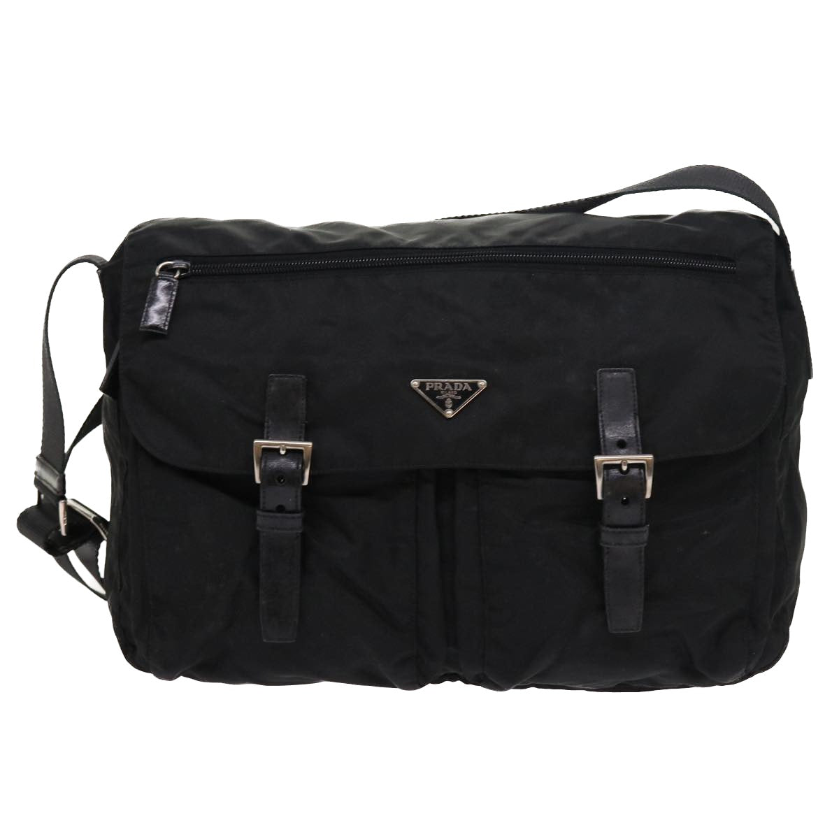 PRADA Shoulder Bag Nylon Black Auth ar10190