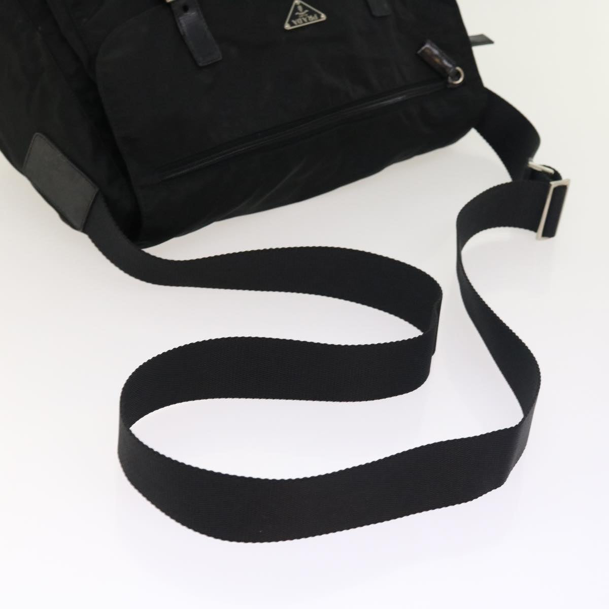 PRADA Shoulder Bag Nylon Black Auth ar10190