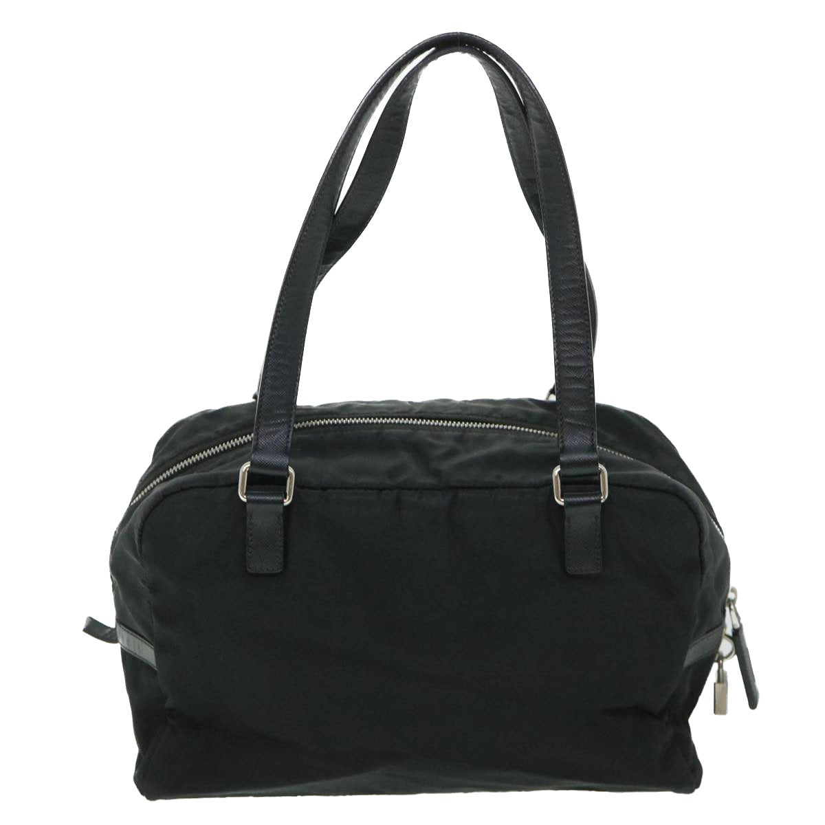 PRADA Shoulder Bag Nylon Leather Black Auth ar10206 - 0
