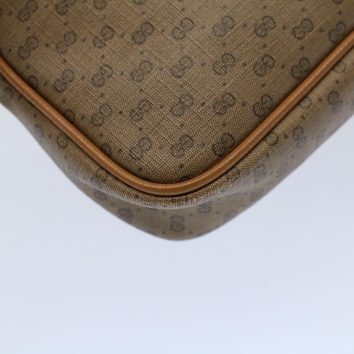 GUCCI Micro GG Canvas Shoulder Bag PVC Leather Beige 97.02.068 Auth ar10210