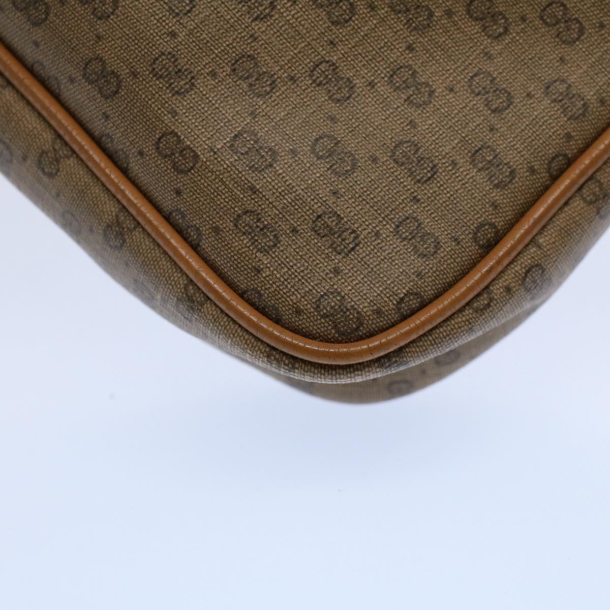 GUCCI Micro GG Canvas Shoulder Bag PVC Leather Beige 97.02.068 Auth ar10210