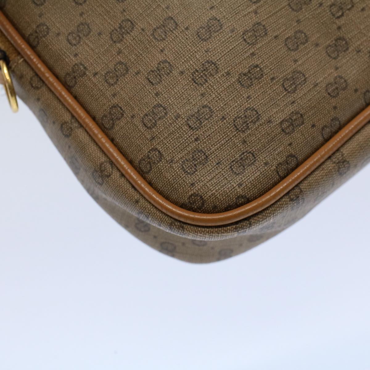 GUCCI Micro GG Canvas Shoulder Bag PVC Leather Beige 97.02.068 Auth ar10210