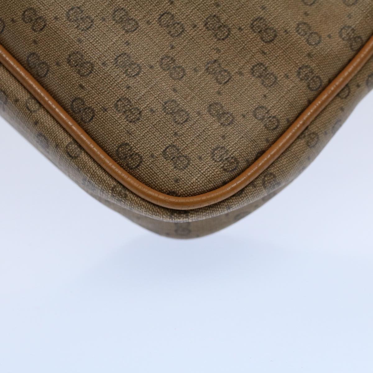 GUCCI Micro GG Canvas Shoulder Bag PVC Leather Beige 97.02.068 Auth ar10210