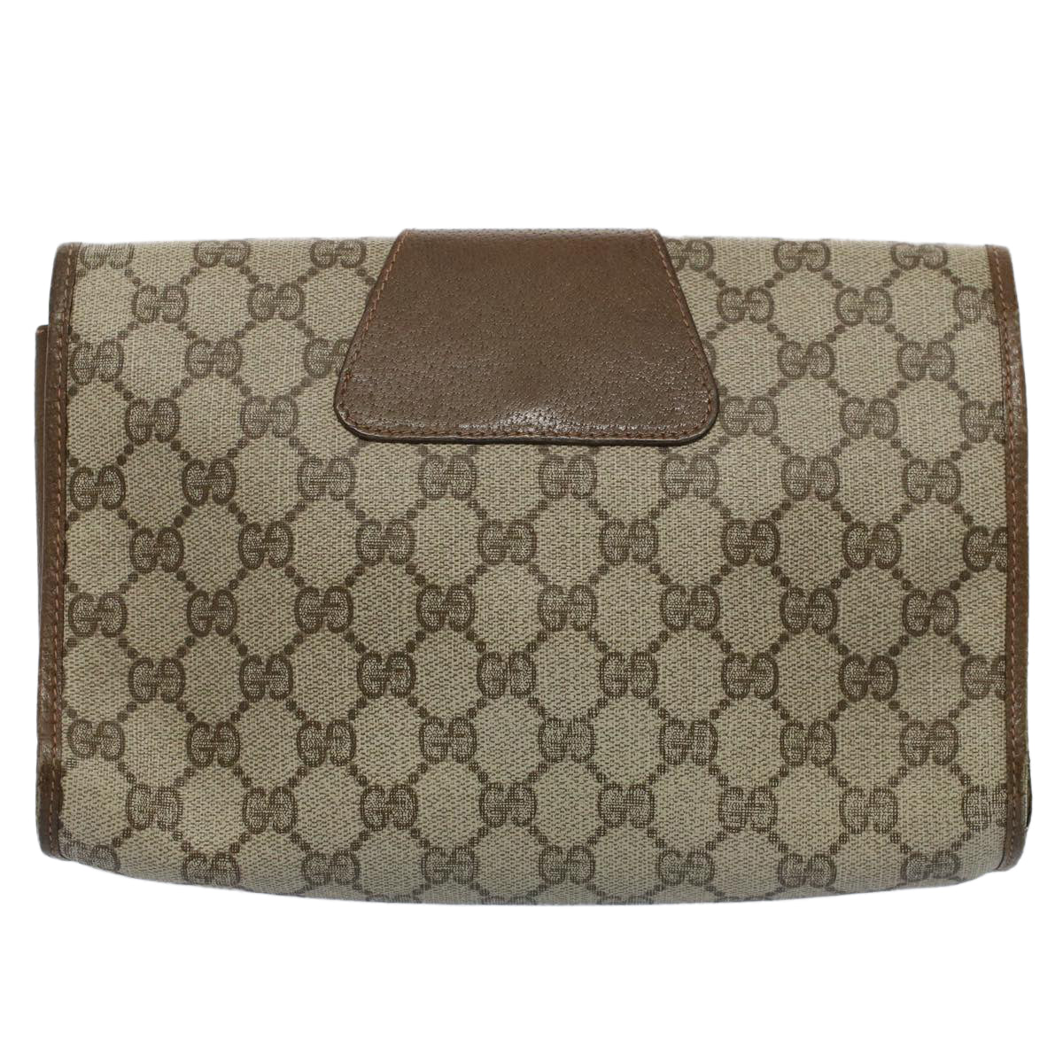 GUCCI GG Canvas Web Sherry Line Clutch Bag Beige Red 89.01.030 Auth ar10211