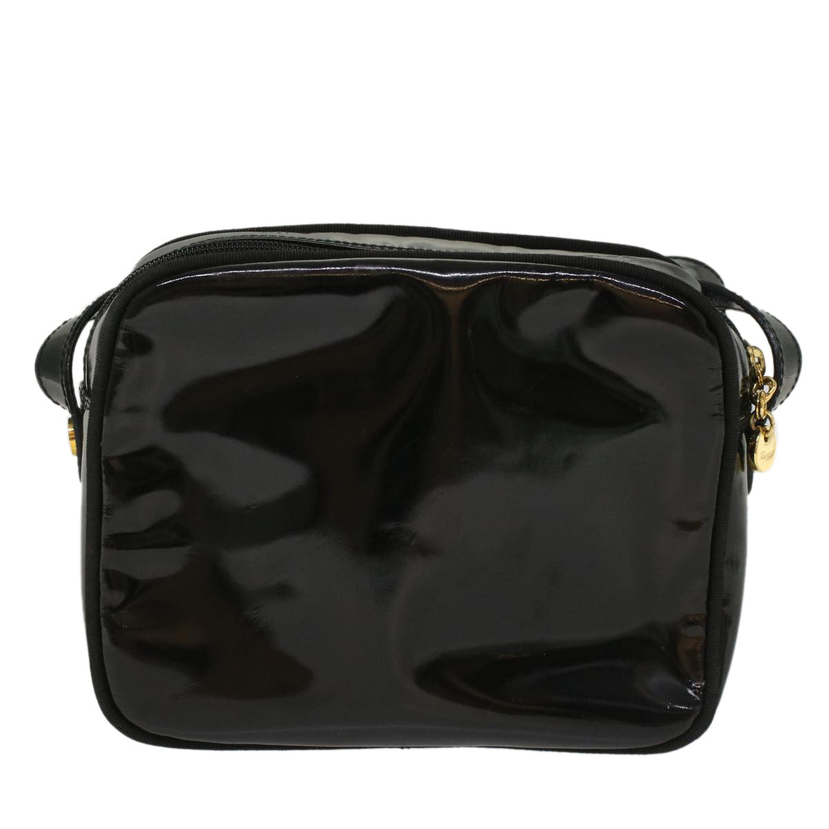 Salvatore Ferragamo Shoulder Bag Patent leather Black Auth ar10217