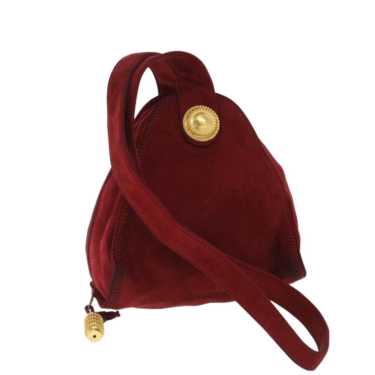 LOEWE Shoulder Bag Suede Red Auth ar10219