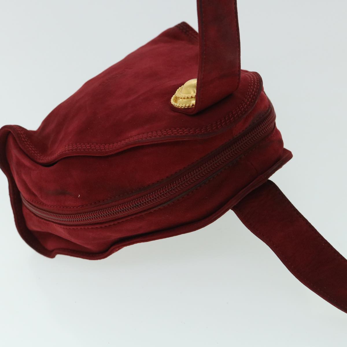 LOEWE Shoulder Bag Suede Red Auth ar10219