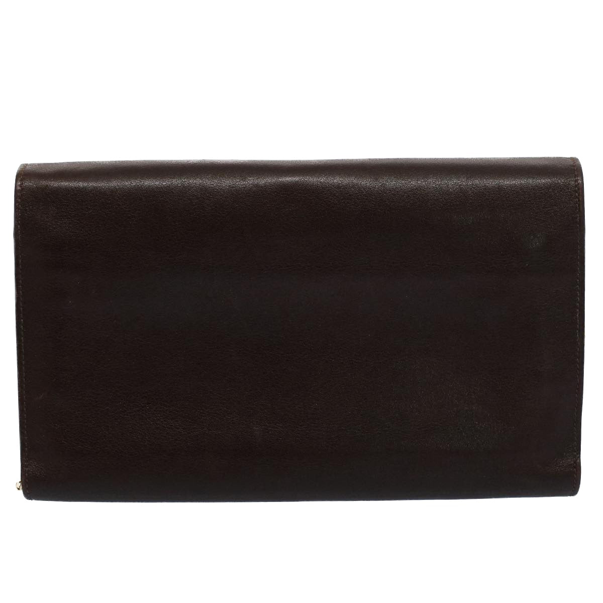 CELINE Horse Carriage Chain Wallet Leather Brown Auth ar10223 - 0