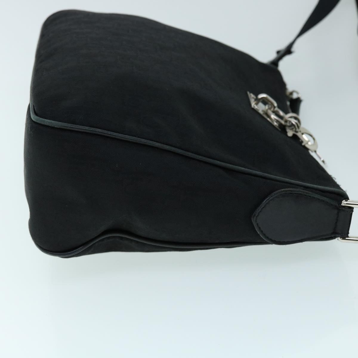 Christian Dior Trotter Canvas Shoulder Bag Black Auth ar10232