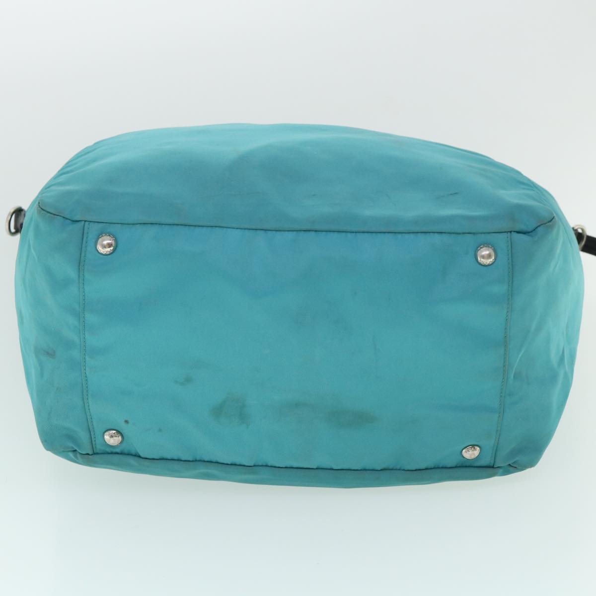 PRADA Tote Bag Nylon 2way Turquoise Blue Auth ar10233