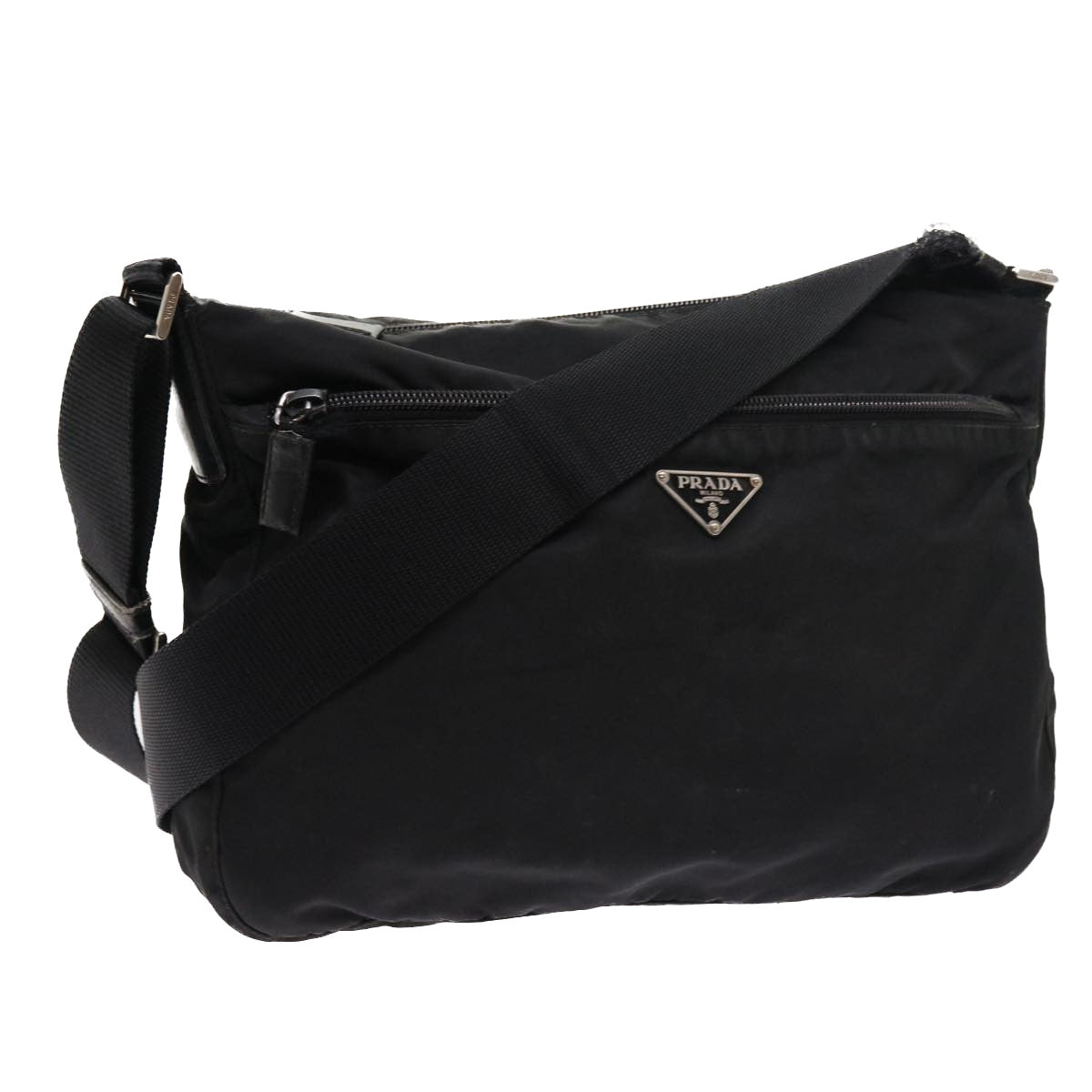 PRADA Shoulder Bag Nylon Black Auth ar10237