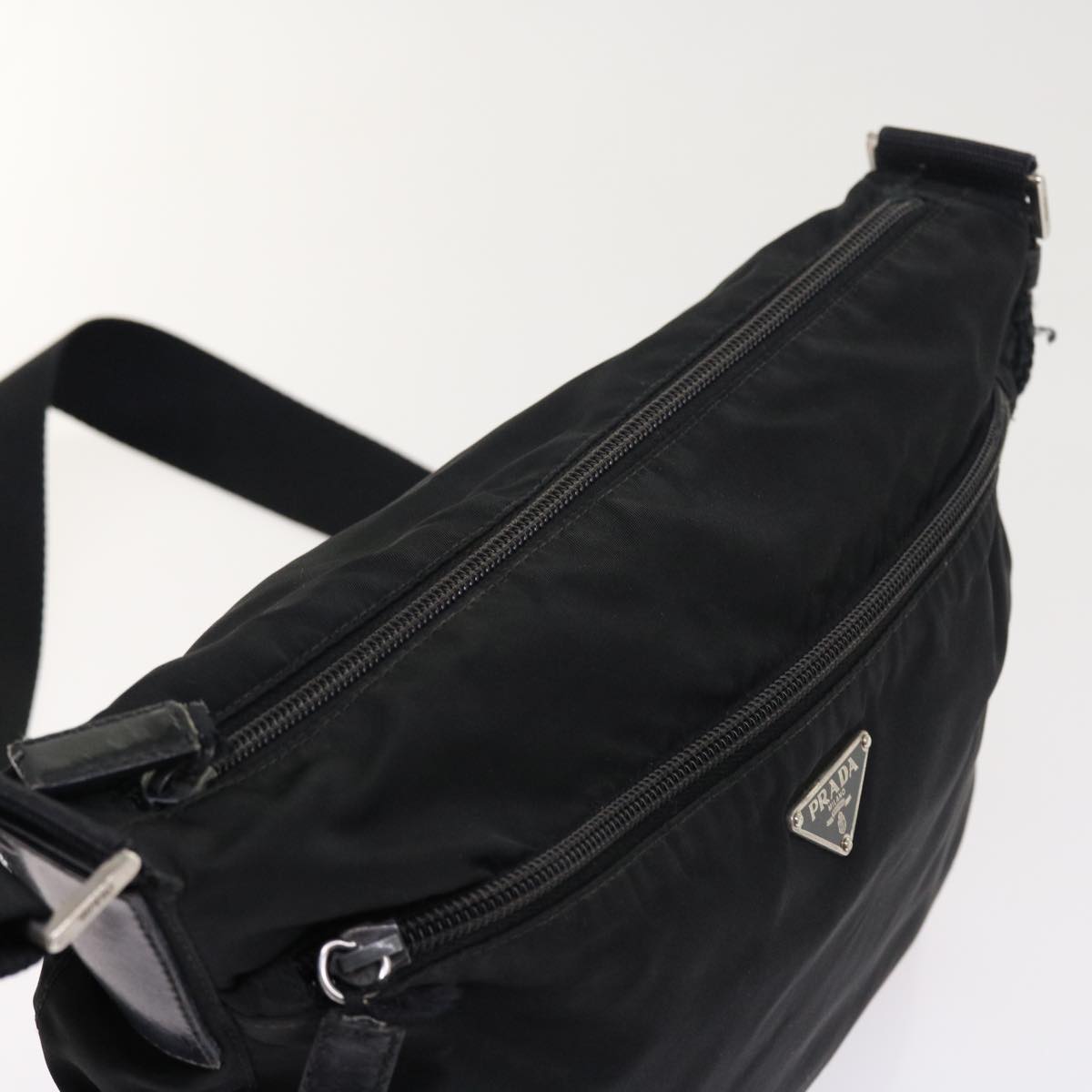 PRADA Shoulder Bag Nylon Black Auth ar10237