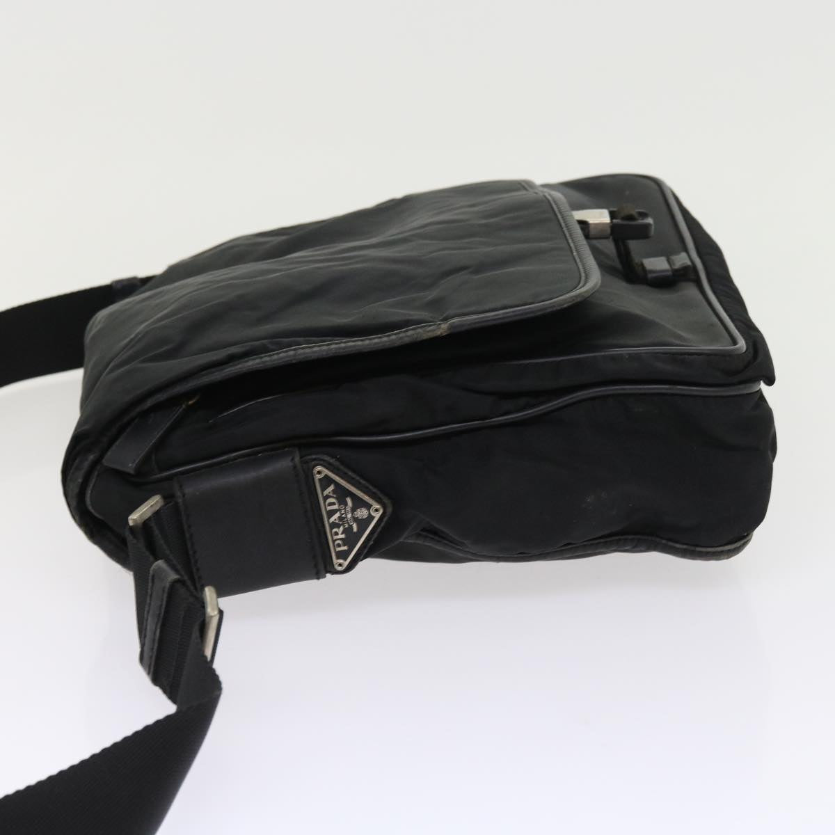 PRADA Shoulder Bag Nylon Black Auth ar10245