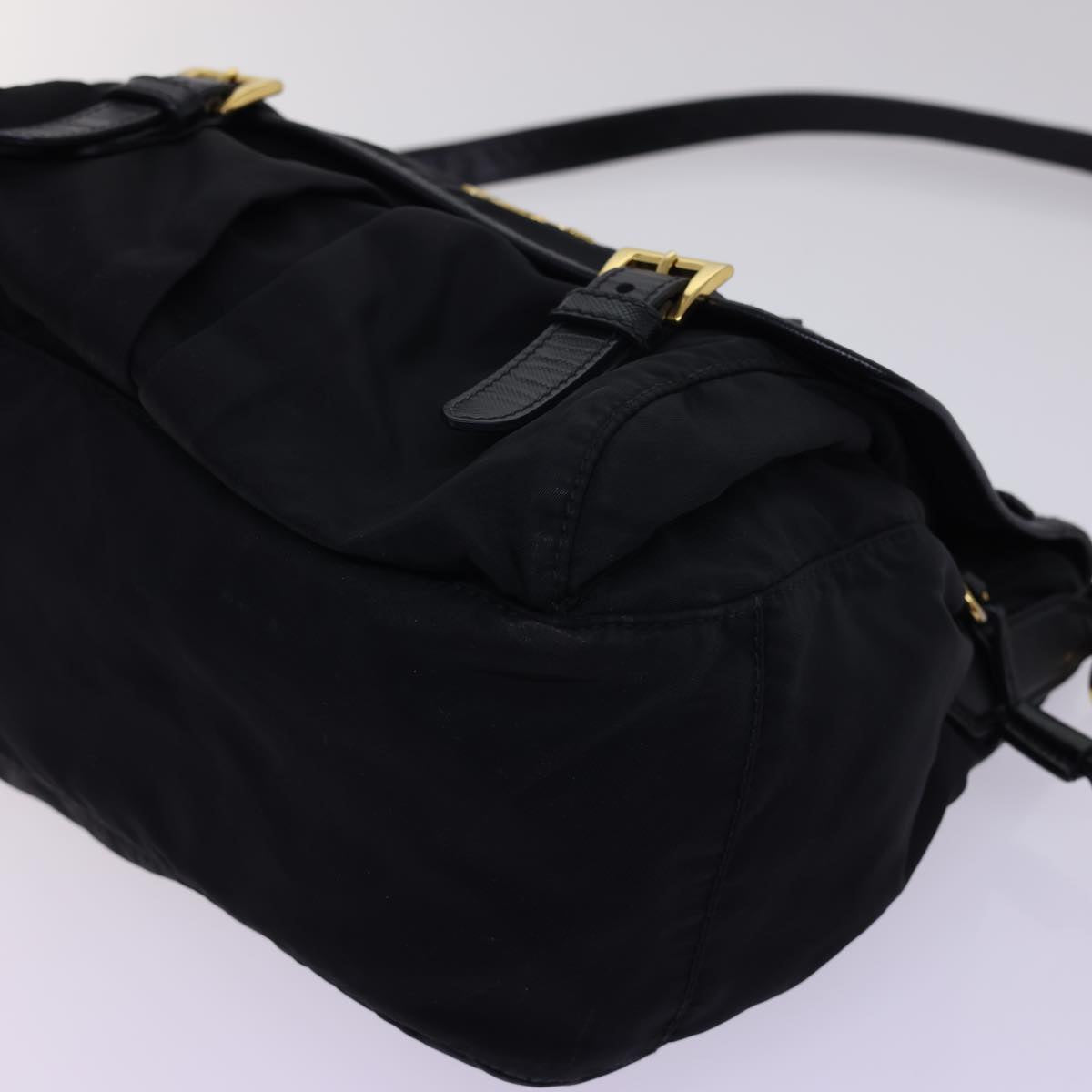 PRADA Shoulder Bag Nylon Black Auth ar10246