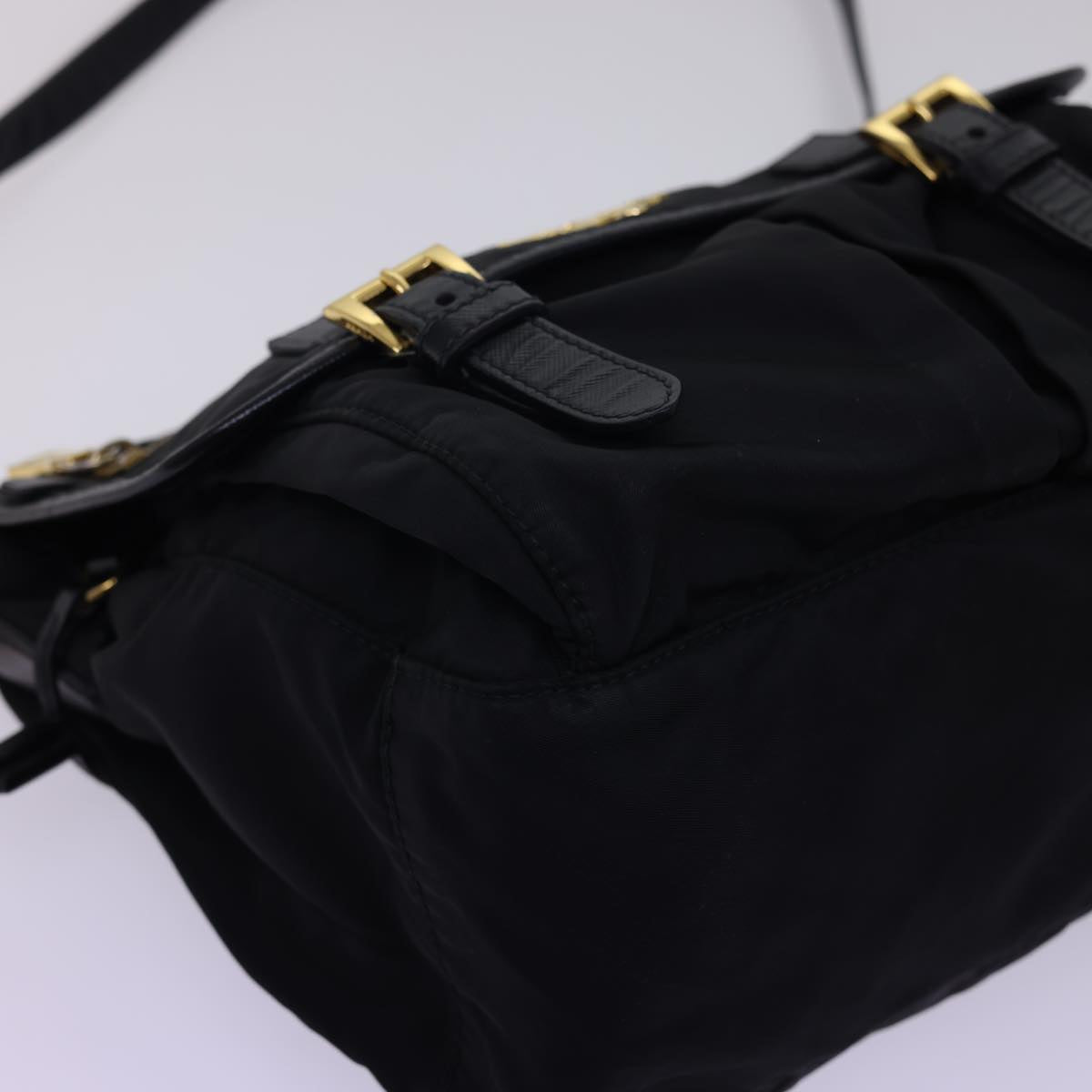 PRADA Shoulder Bag Nylon Black Auth ar10246