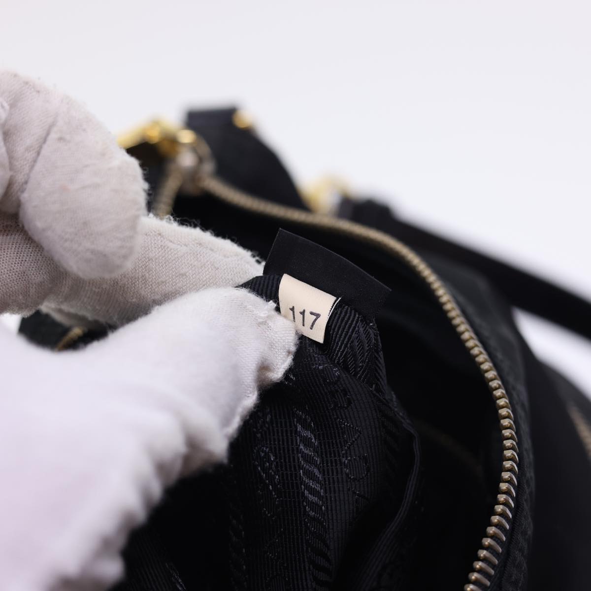 PRADA Shoulder Bag Nylon Black Auth ar10246