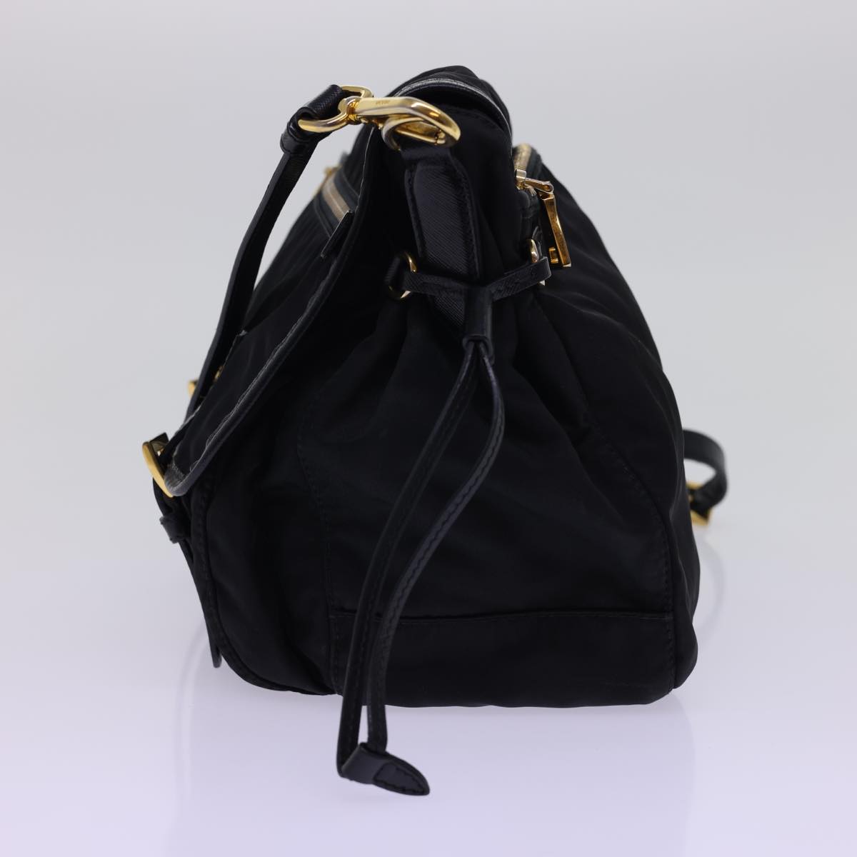 PRADA Shoulder Bag Nylon Black Auth ar10246