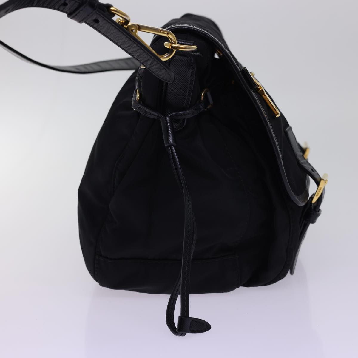 PRADA Shoulder Bag Nylon Black Auth ar10246