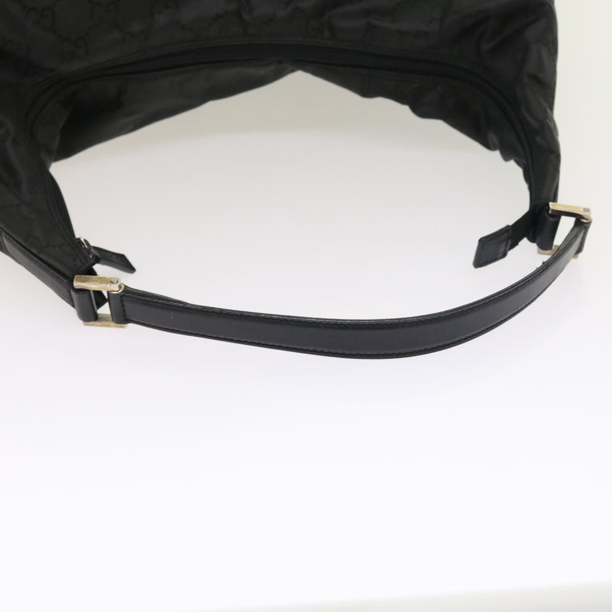 GUCCI GG Canvas Shoulder Bag Nylon Black Auth ar10247