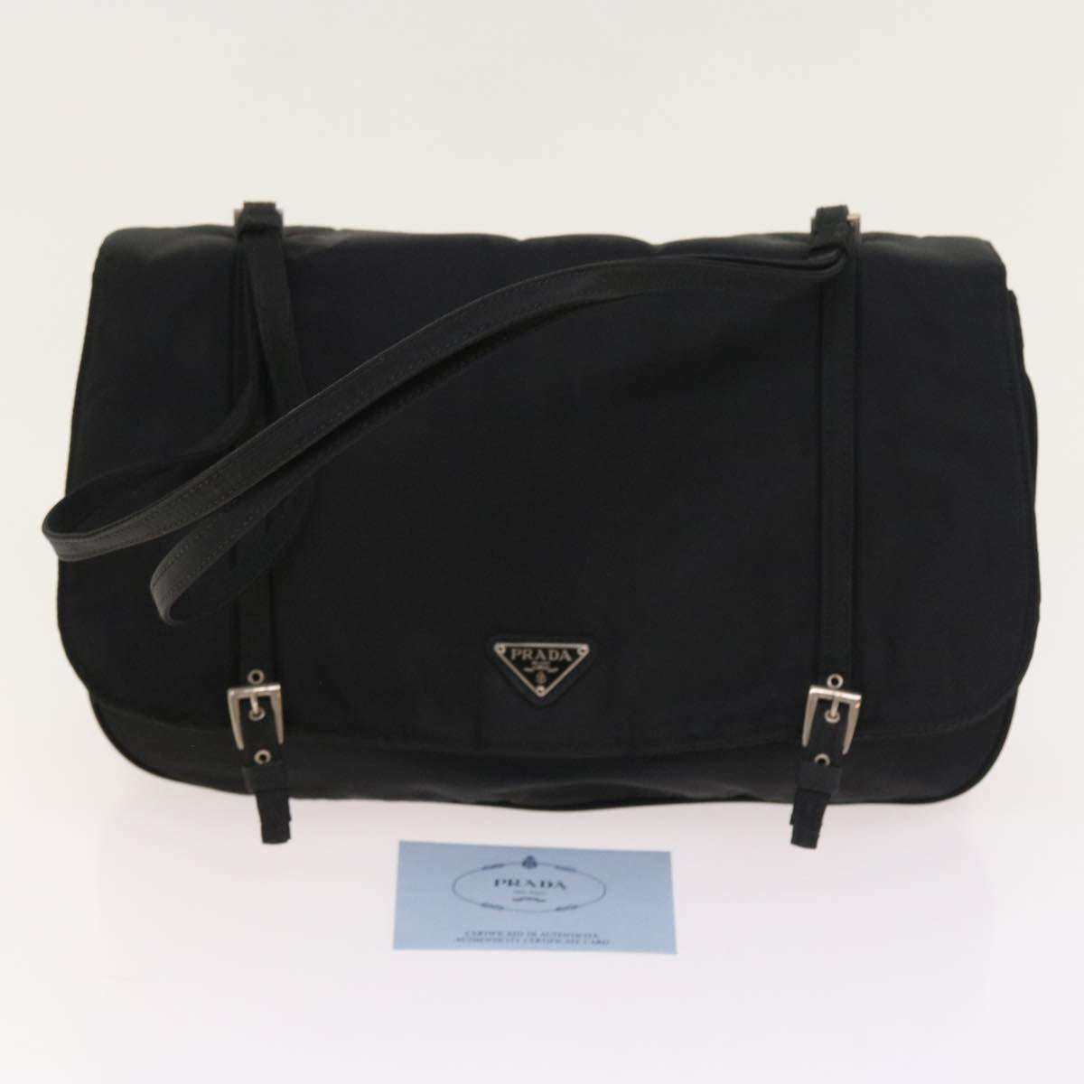 PRADA Shoulder Bag Nylon Black Auth ar10270