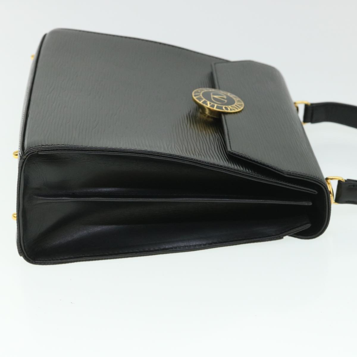 VALENTINO Hand Bag Leather Black Auth ar10276