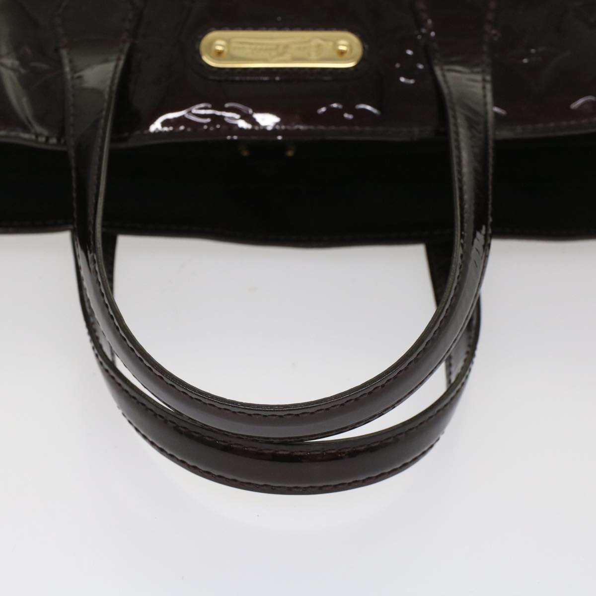 LOUIS VUITTON Monogram Vernis Wilshire PM Hand Bag Amarante M93641 Auth ar10289