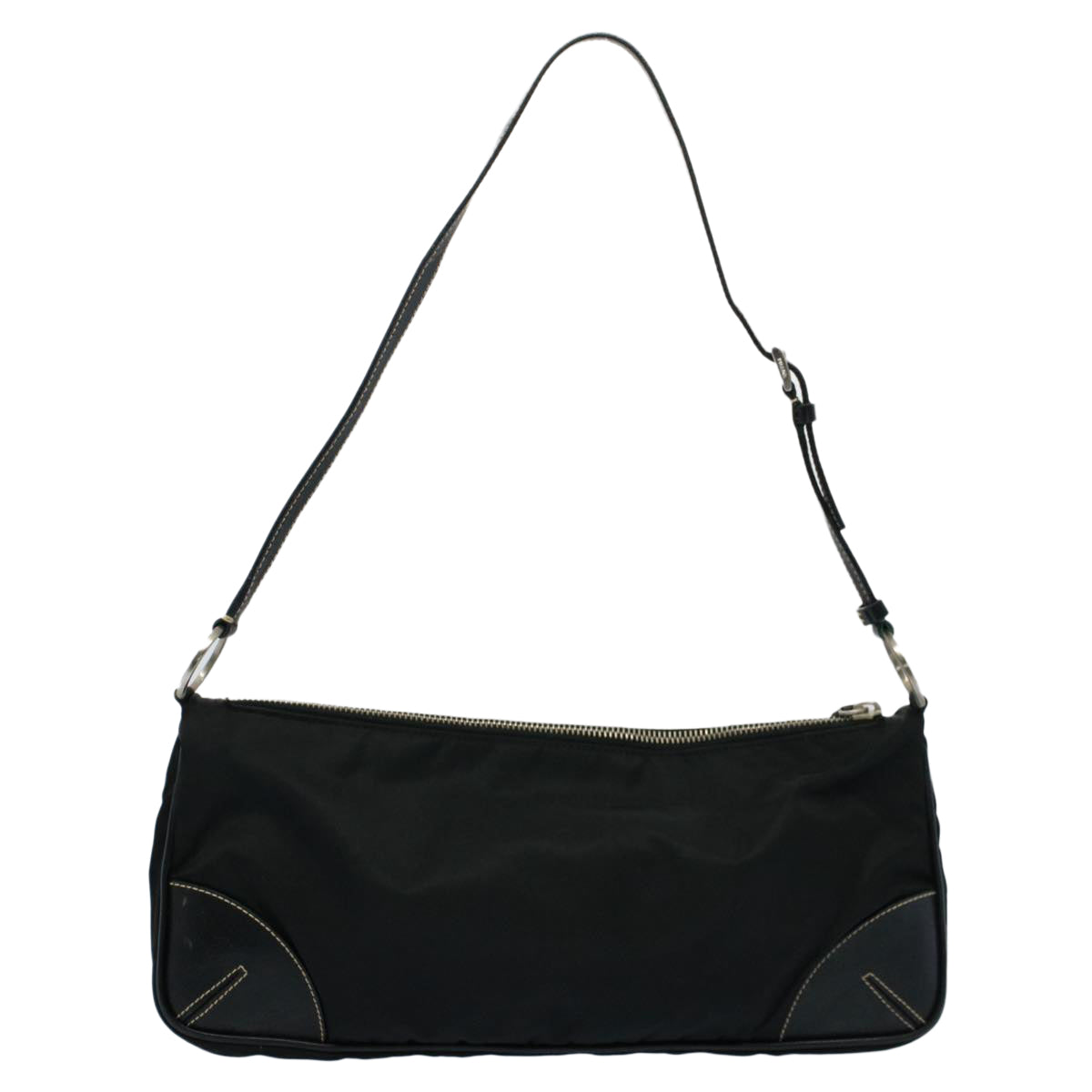 PRADA Shoulder Bag Nylon Leather Black Auth ar10301 - 0