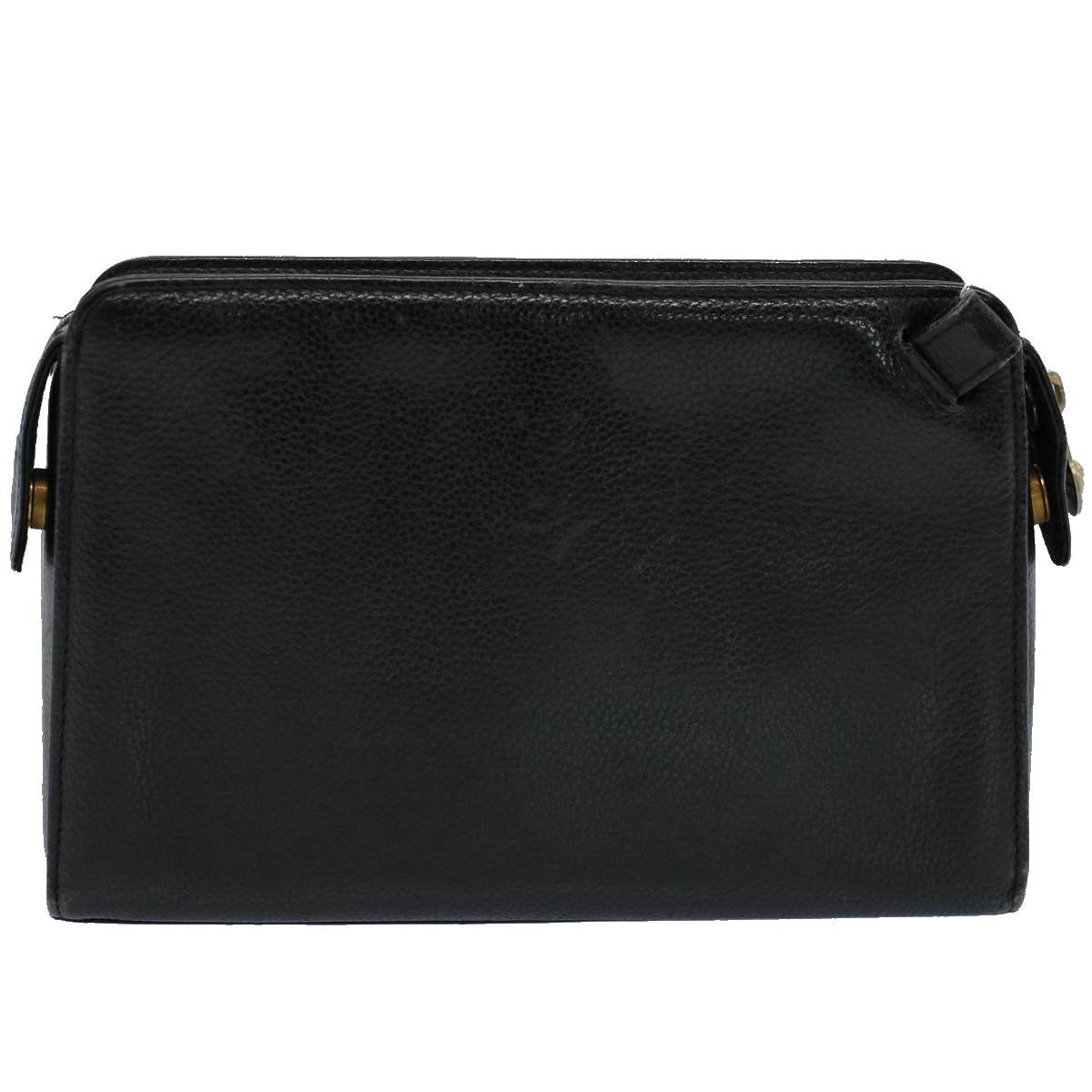 Gianni Versace Clutch Bag Leather Black Auth ar10310 - 0