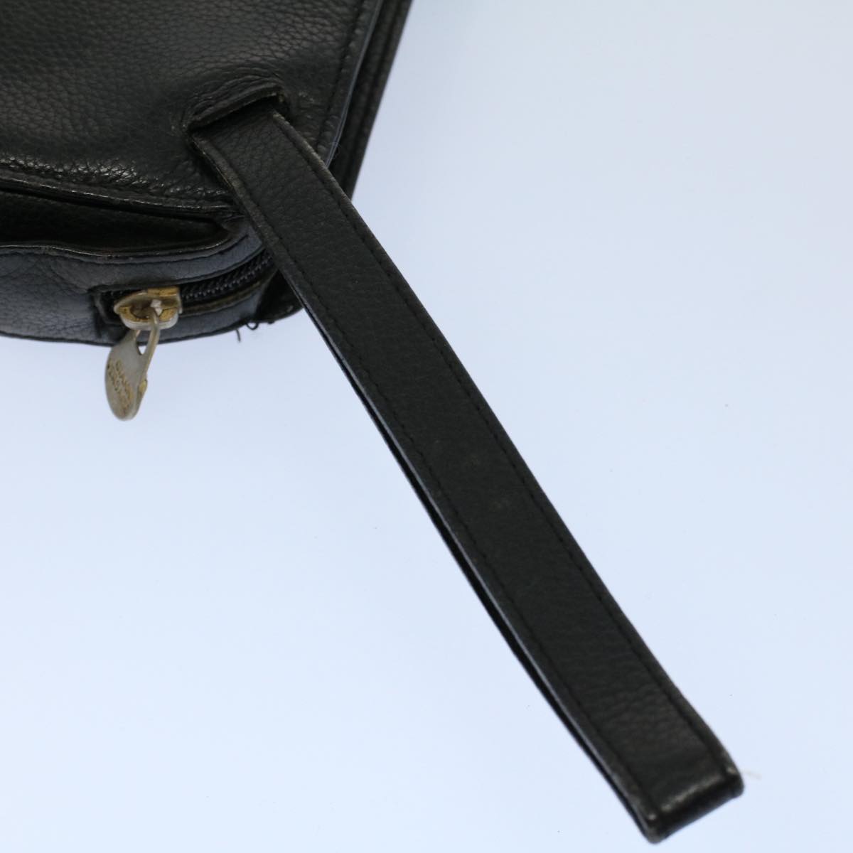 Gianni Versace Clutch Bag Leather Black Auth ar10310