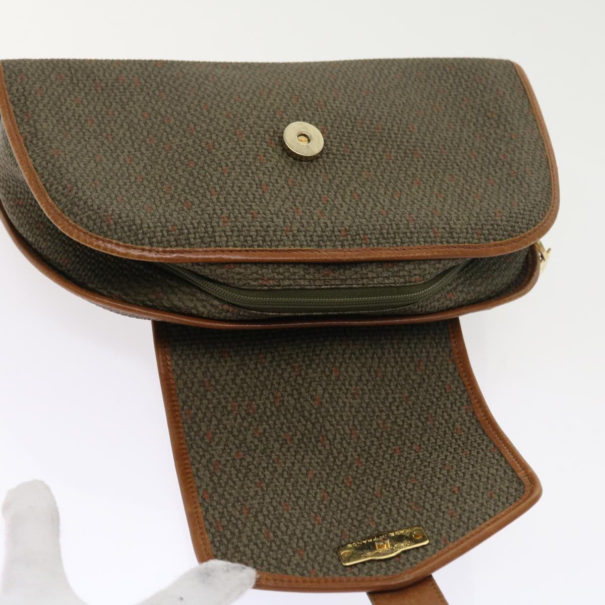 SAINT LAURENT Clutch Bag PVC Leather Brown Auth ar10315