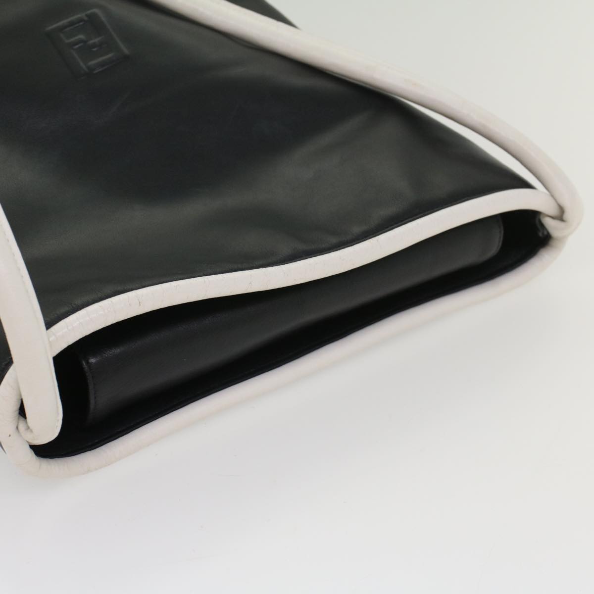 FENDI Shoulder Bag Leather Black Auth ar10320