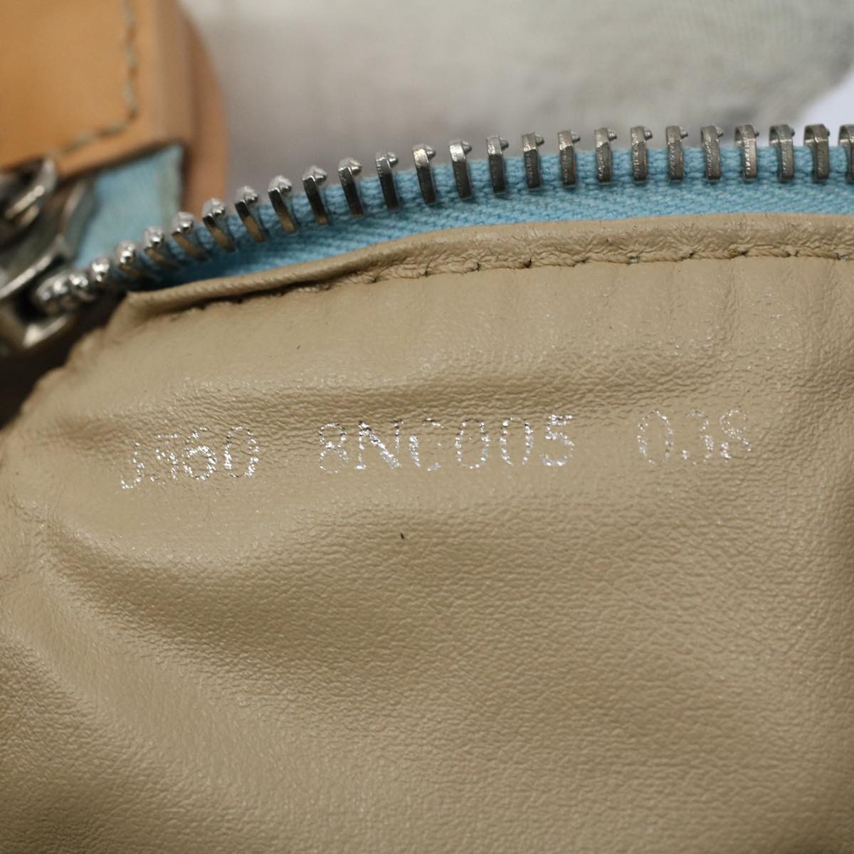 FENDI Zucchino Canvas Hand Bag Blue Auth ar10327