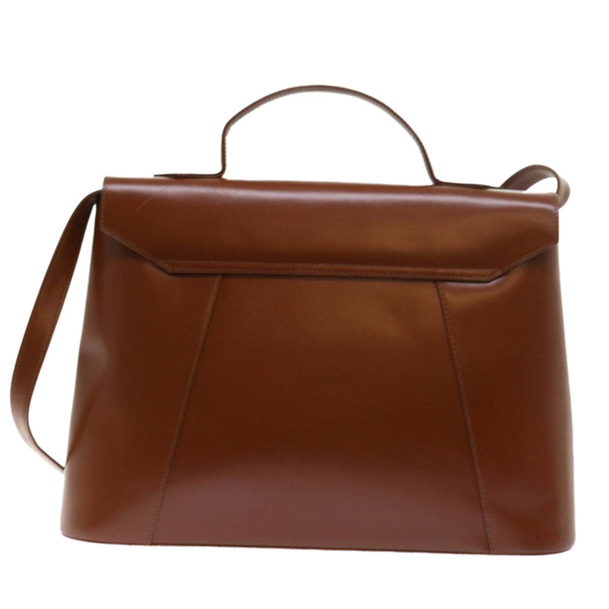 SAINT LAURENT Hand Bag Leather 2way Brown Auth ar10330