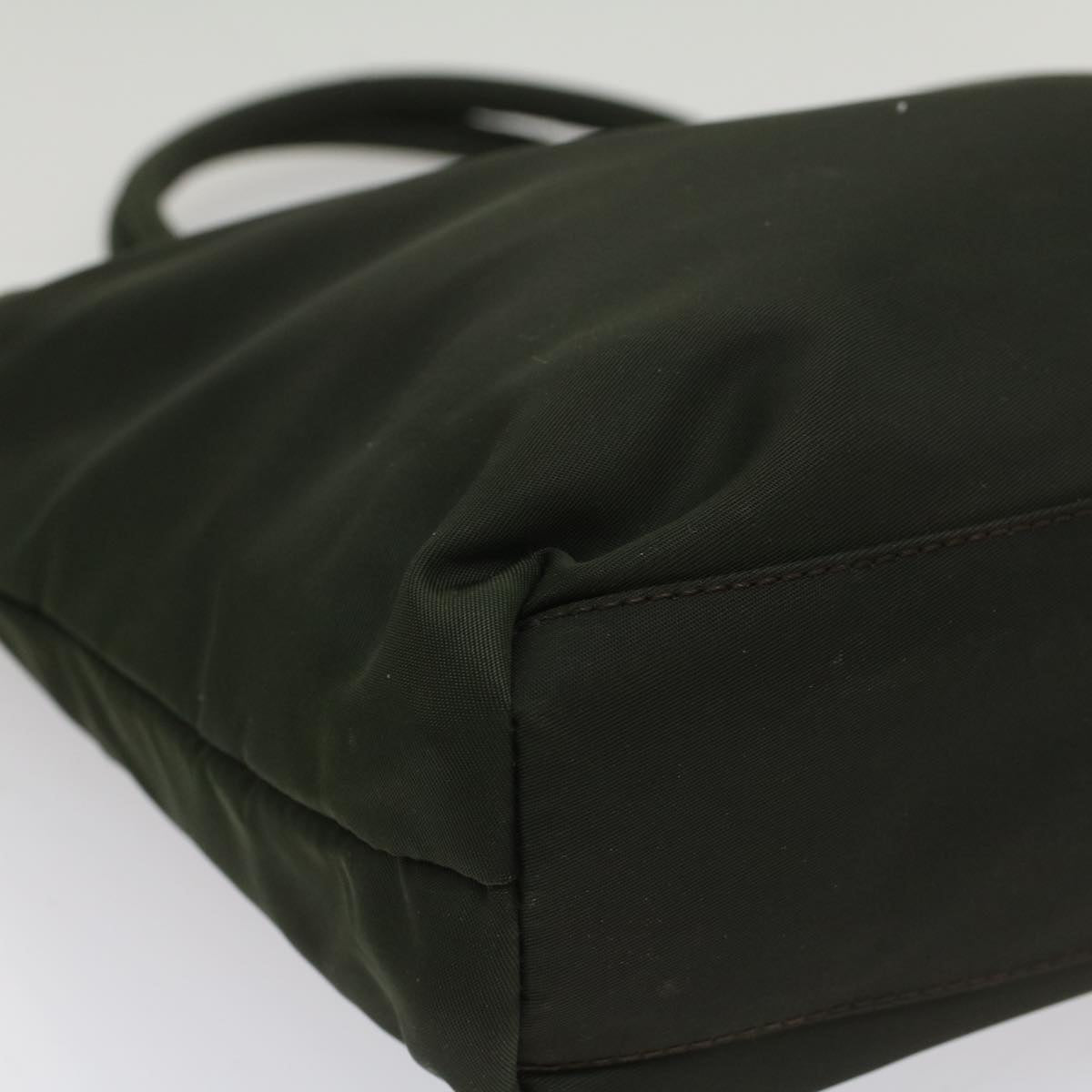PRADA Hand Bag Nylon Khaki Auth ar10334