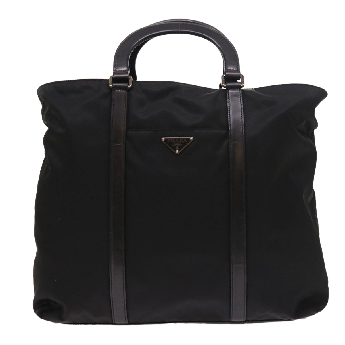 PRADA Hand Bag Nylon Leather 2way Black Auth ar10337
