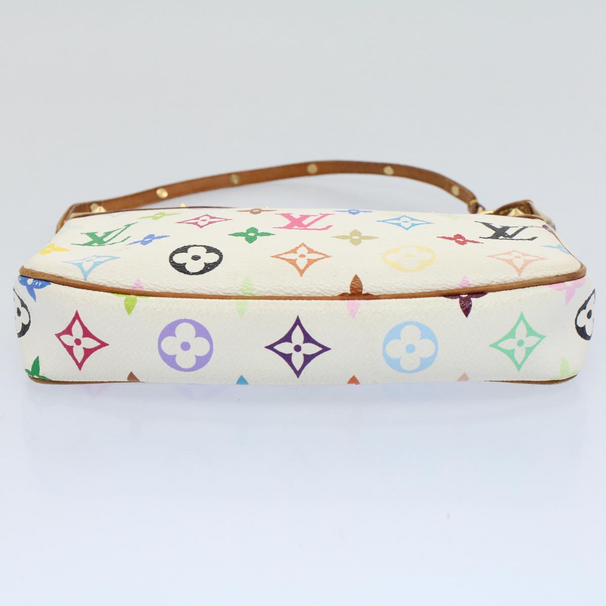 LOUIS VUITTON Multicolor Pochette Accessoires Pouch White M92649 Auth ar10351B