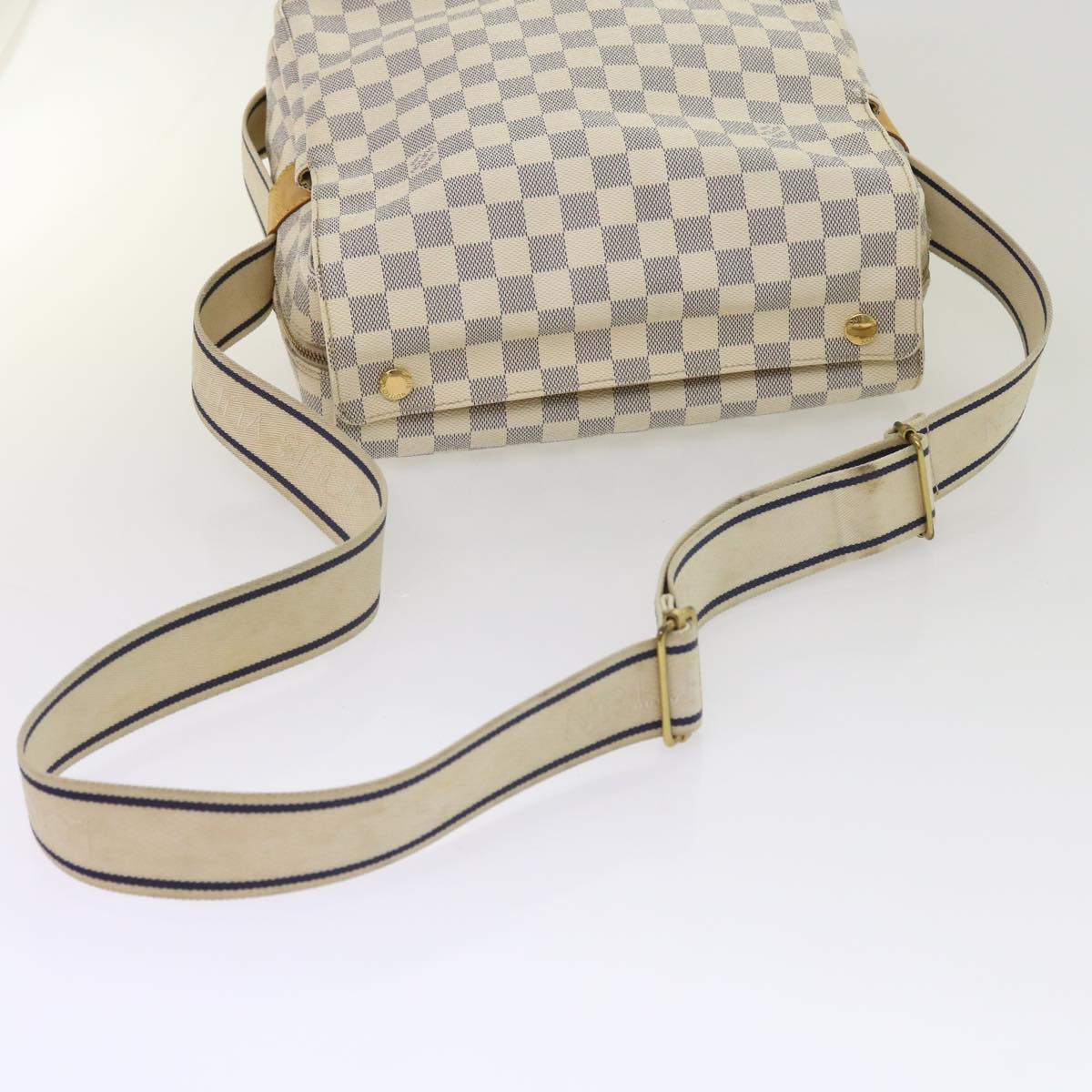 LOUIS VUITTON Damier Azur Naviglio Shoulder Bag N51189 LV Auth ar10353B